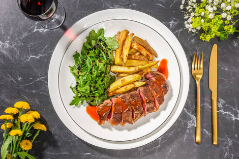 21 Day Aged Steak au Poivre and Truffle Chips