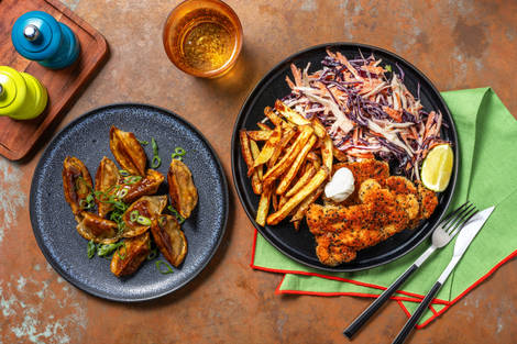 Asian Style Fried Chicken and Teriyaki Gyozas