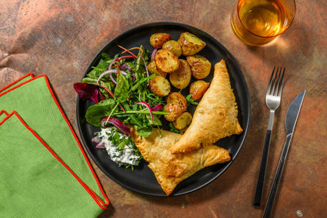 Handmade Korma Spiced Lamb and Pea Samosas