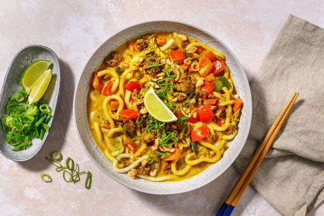 Pittige harissakip met noedels