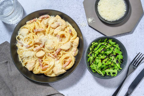 Ultimate Chicken and Bacon Linguine Alfredo