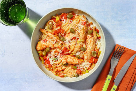 Frische Linguine mit Bio-Hähnchengeschnetzeltem 