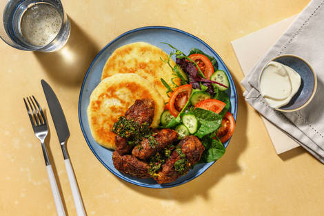 Double Beef Koftas & DIY Yoghurt Flatbreads