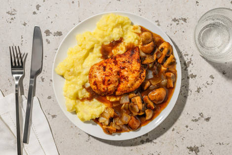 Paprika-Hähnchenbrust in Balsamico-Pilz-Soße