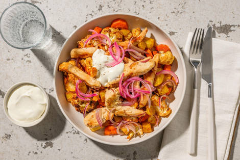 Shawarma-Teller mit Hähnchen