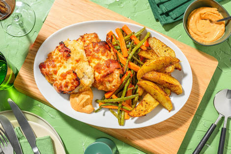 Cordon bleu mit Ofengemüse