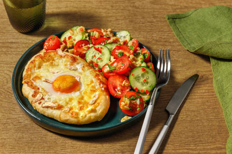 Handmade Adjaruli Bacon Khachapuri Style Pastry