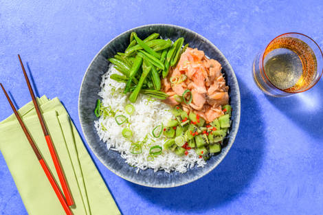 Teriyaki Salmon Poke Style Bowl 