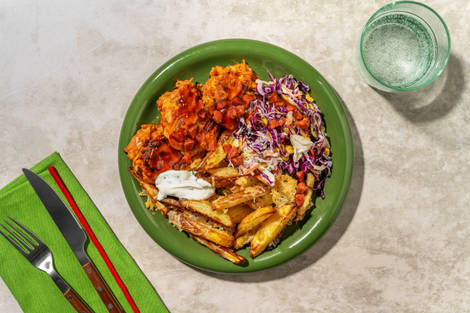 Smoky Chorizo Chipotle Fritters and Cheesy Chips