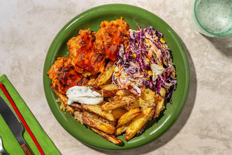 Smoky Chipotle Veggie Fritters and Cheesy Chips