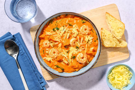 Creamy Cajun Spiced Prawns and Butter Beans