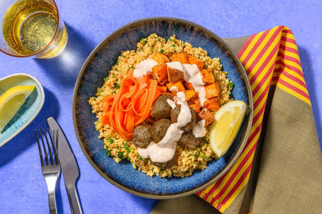 Falafel and Bulgur Tabbouleh Bowl