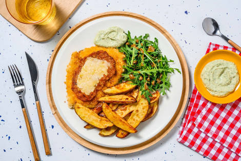 Chicken Parm cheesy Schnitzel 