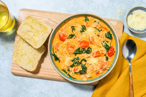 Tuscan Inspired Pulled Chicken Stew