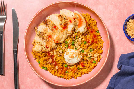 Spiced Chicken on Baked Thai Style Rice