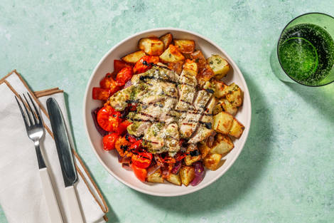 Fuss-Free Cheesy Pesto Chicken Breast Traybake