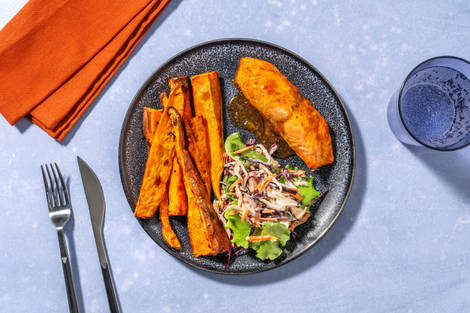 Mango Chutney Glazed Curried Salmon