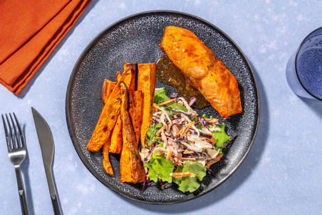 Mango Chutney Glazed Curried Salmon