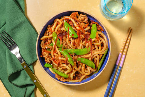 One Pan Ginger Hoisin Pork Udon