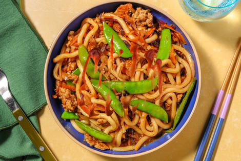 One Pan Ginger Hoisin Pork Udon