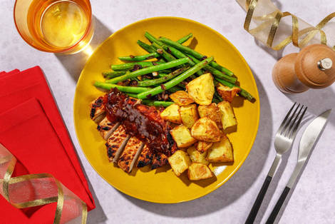 Varkensoester met aardbei-balsamicosaus