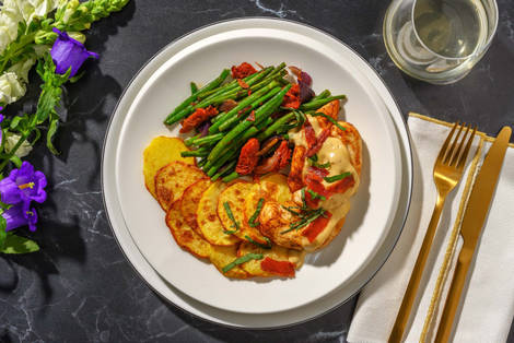Poulet en sauce crémeuse au parmesan et lard