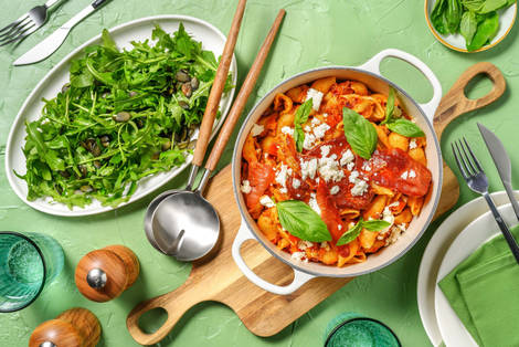 Conchiglie et jambon serrano croustillant