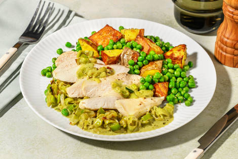 Chicken Breasts in Creamy Leek and Pesto Sauce
