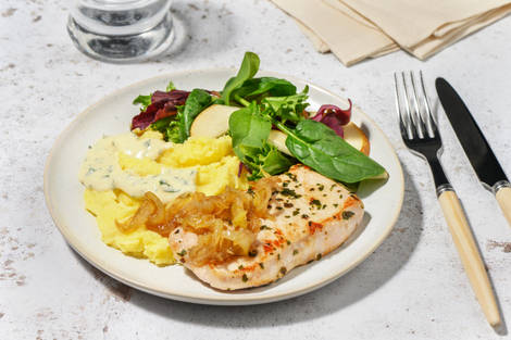 Örtmarinerad fläskkotlett & karamelliserad lök