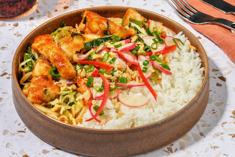 Snabb sötstark kycklingwok