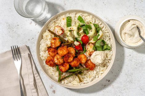 Koreansk reker og kimchi-grønnsaker