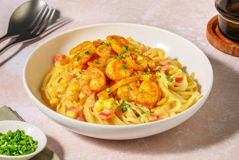 Cajunkryddad räkspaghetti