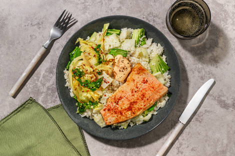 Cajunstekt öring och kokosris