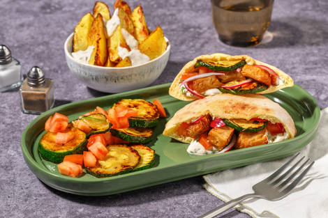 Shawarma med veggiestrimler og zucchini 