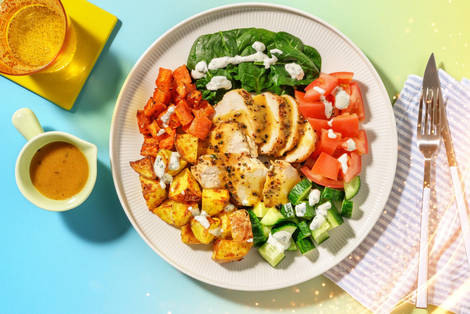 Ugnsrostad kyckling med grönsakskarusell