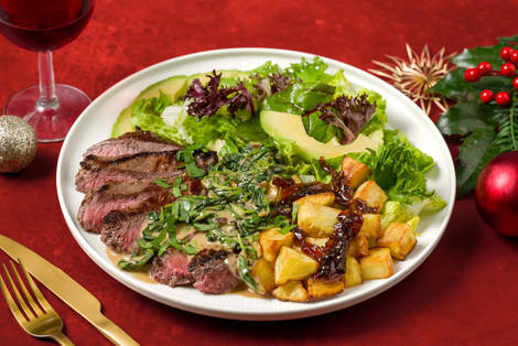 Stegt steak og cremet spinatsauce