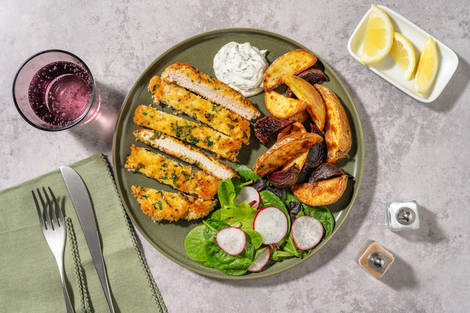 Urtemarineret svineschnitzel