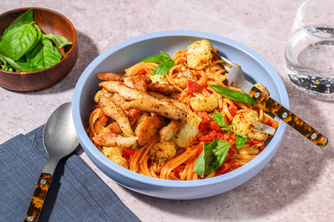 Frische Linguine mit extra Hähnchen und Röst-Blumenkohl