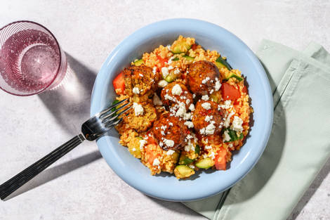 Glazed Falafels and Harissa Tabbouleh