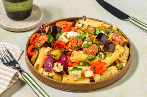 Warm Chorizo Pasta Salad