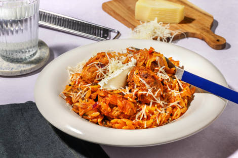 Orzo au boulettes de bœuf aux épices kefta