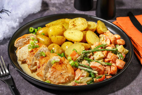 Cremet kylling og bøh-con