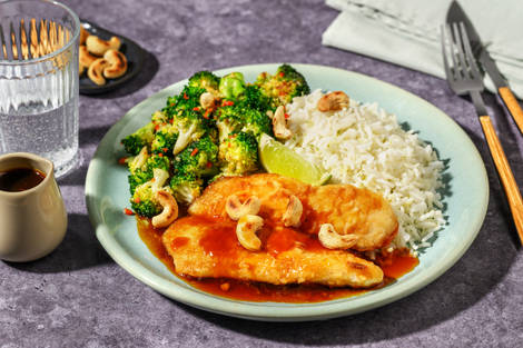 Fischfilet in Teriyakisoße mit scharfem Brokkoli