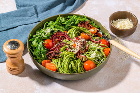 Linguine au pesto d’épinards maison