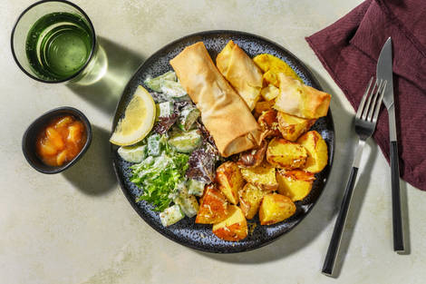 Homemade Chicken Korma Spring Rolls