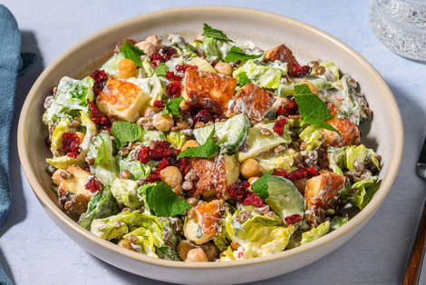Warmer orientalischer Linsensalat  mit Bio-Halloumi