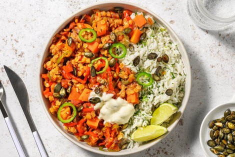 Mijoté de patate douce piquant à la crème aigre