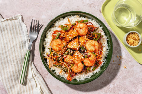 Easy Peasy Teriyaki Sambal Chicken and Prawns