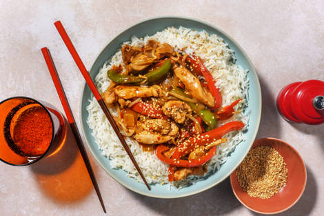 Poulet & germes de soja en sauce au soja noir