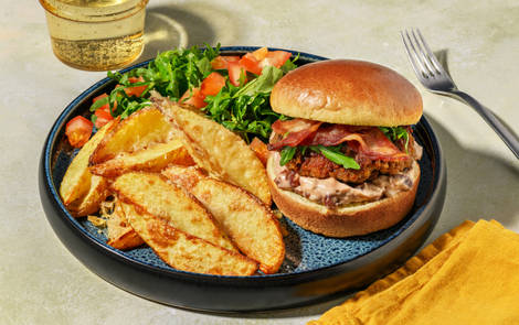 Classic Beef & Bacon Cheeseburger and Wedges